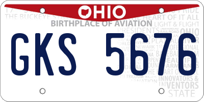 OH license plate GKS5676