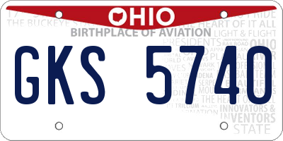 OH license plate GKS5740