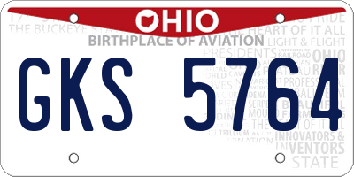 OH license plate GKS5764
