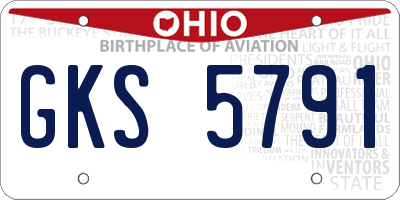 OH license plate GKS5791