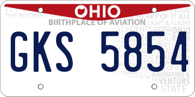 OH license plate GKS5854