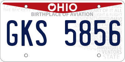 OH license plate GKS5856