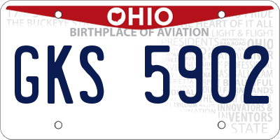 OH license plate GKS5902