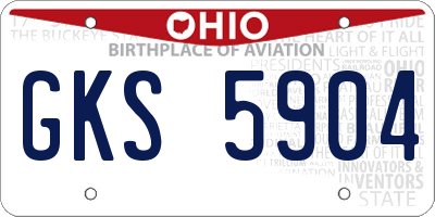 OH license plate GKS5904