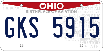 OH license plate GKS5915