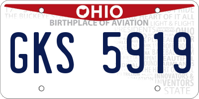 OH license plate GKS5919
