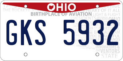 OH license plate GKS5932