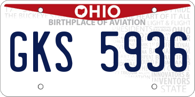 OH license plate GKS5936