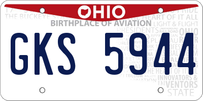 OH license plate GKS5944