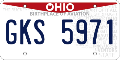 OH license plate GKS5971