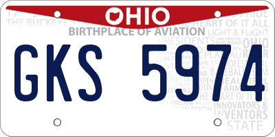OH license plate GKS5974