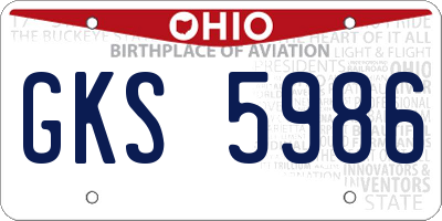 OH license plate GKS5986