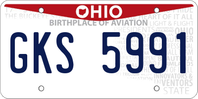 OH license plate GKS5991