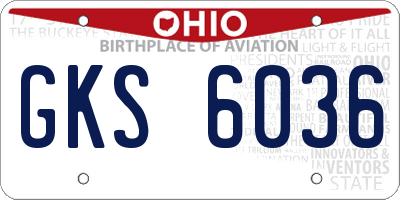 OH license plate GKS6036