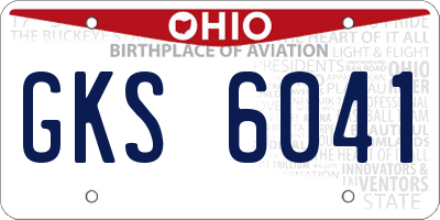 OH license plate GKS6041