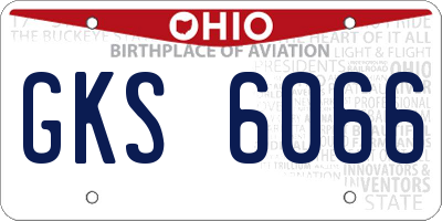 OH license plate GKS6066