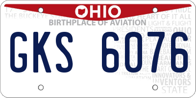 OH license plate GKS6076