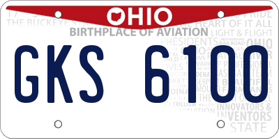 OH license plate GKS6100