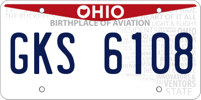 OH license plate GKS6108