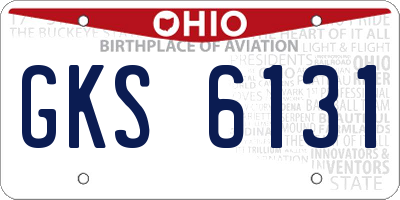 OH license plate GKS6131