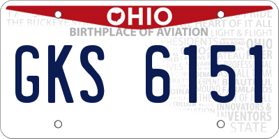 OH license plate GKS6151