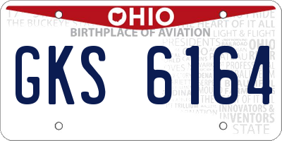 OH license plate GKS6164