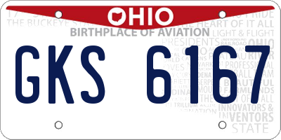 OH license plate GKS6167