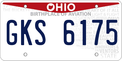 OH license plate GKS6175