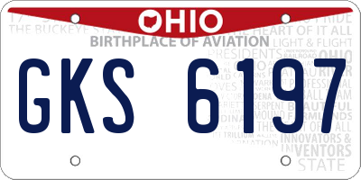 OH license plate GKS6197