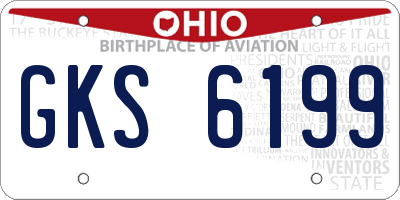 OH license plate GKS6199