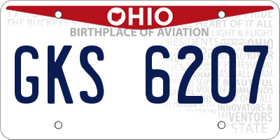 OH license plate GKS6207