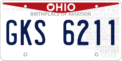OH license plate GKS6211