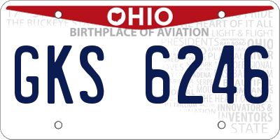OH license plate GKS6246