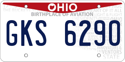 OH license plate GKS6290
