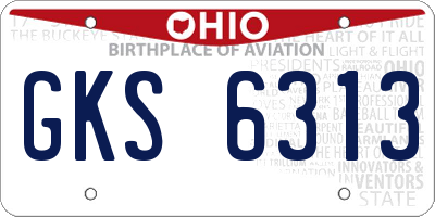 OH license plate GKS6313
