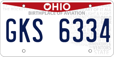 OH license plate GKS6334