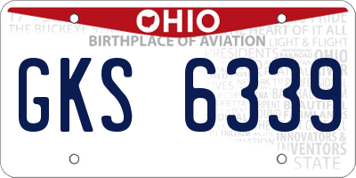 OH license plate GKS6339