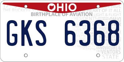 OH license plate GKS6368
