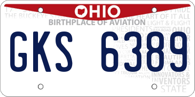 OH license plate GKS6389