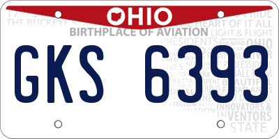 OH license plate GKS6393