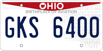 OH license plate GKS6400