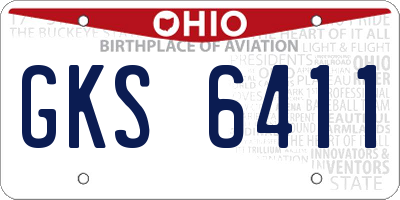 OH license plate GKS6411