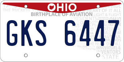 OH license plate GKS6447