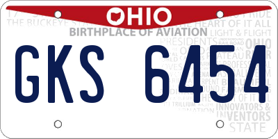 OH license plate GKS6454