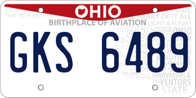 OH license plate GKS6489