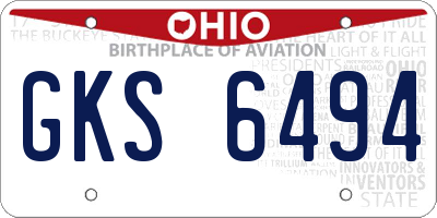 OH license plate GKS6494