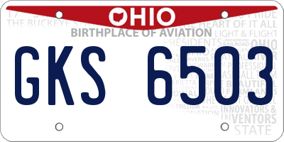 OH license plate GKS6503