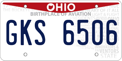 OH license plate GKS6506