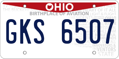 OH license plate GKS6507