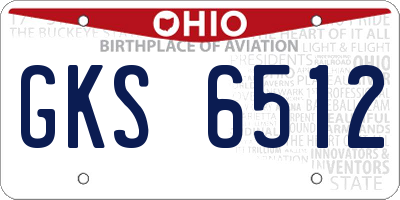 OH license plate GKS6512